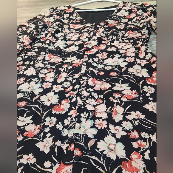 Sanctuary Floral Maxi Black Chiffon Dress Size 4 - Picture 5 of 12
